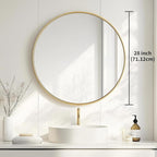 Oruii Gold Round Mirror 28 inch, Large Golden Circle Mirror Metal Frame - Image 3