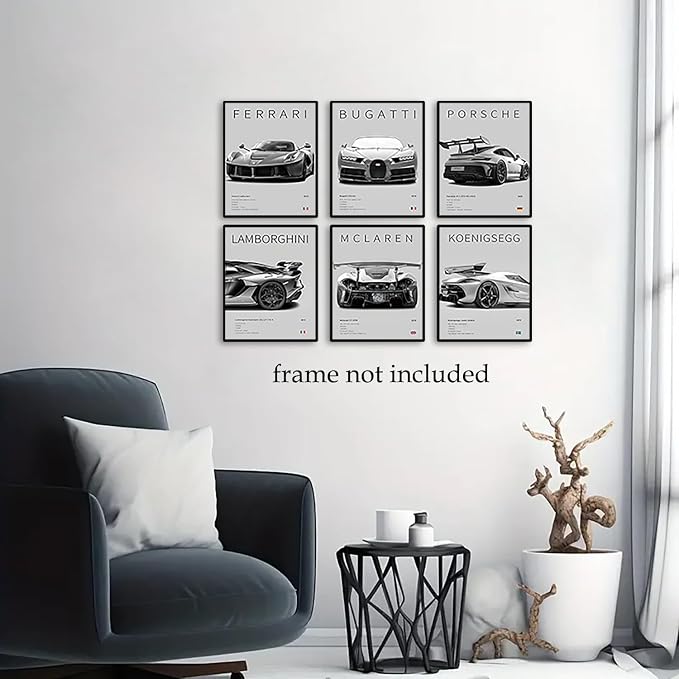 CSLGQGV Car Poster Vintage Racing Car Wall Art Supercar Canvas Prints Painting - Image 9