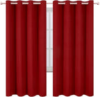 LEMOMO Blackout Curtains 66 x 72 Inch Long Red Curtains Set of 2 Panels Room - Image 2