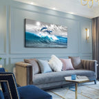 Wapluam Wall Decor For Living Room Large Canvas Wall Art For Bedroom Blue Wave - Image 2