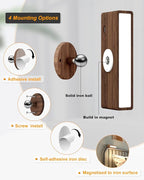 DetarZinLED Wall Lights Battery Operated Wooden, Magnetic Wall Sconces - Image 5
