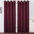 LEMOMO Blackout Curtains 52 x 120 Inch Long Burgundy Red Curtains Set of 2 by Lemomo