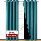 NICETOWN 100% Blackout Curtains 84 inches Long, Pair of Energy Smart & Noise by NICETOWN