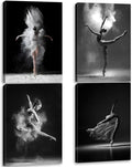 Framed Black and white ballet wall art dancer poster beautiful girl bedroom by NCYEL