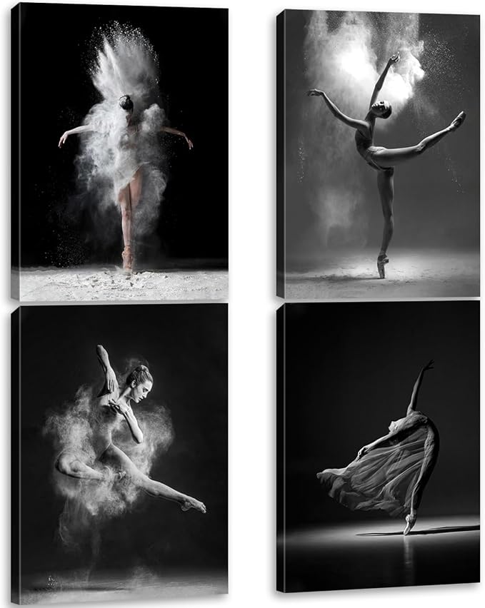 Framed Black and white ballet wall art dancer poster beautiful girl bedroom by NCYEL