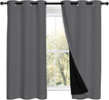 NICETOWN Grey 100% Blackout Curtains 2 Panels by NICETOWN