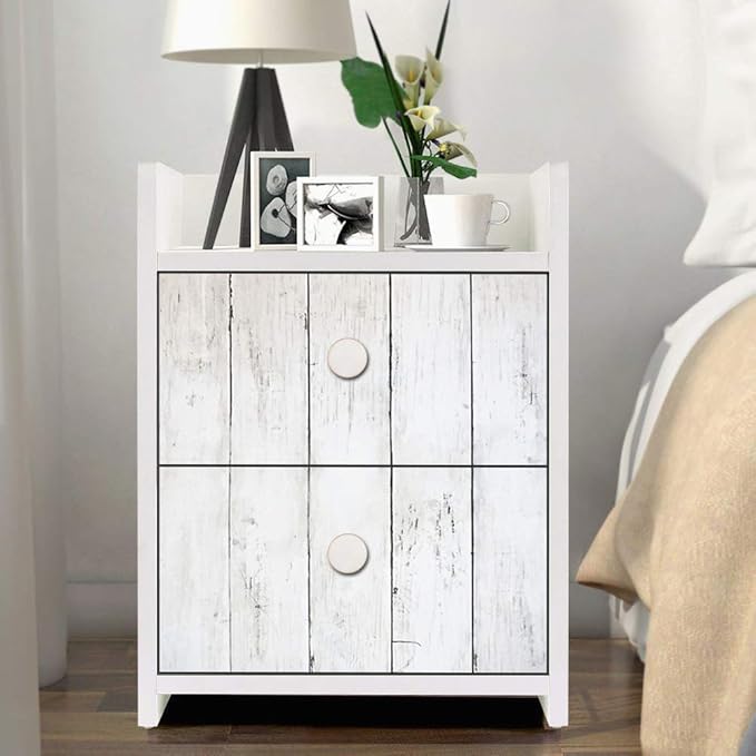 CiCiwind Peel and Stick Wallpaper Wood Contact Paper White Shiplap Wall Paper - Image 4