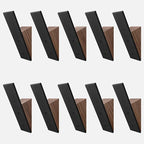 Homeforia Walnut Wood Coat Hooks, High End Walnut Wood & Black Metal Wall by Homeforia
