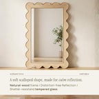 CAALMA Scalloped Wall Mirror 24 x 36 Rectangular, Bathroom Mirror, Mirrors - Image 3