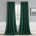 MIULEE Christmas Hunter Green Back Tab Blackout Curtain 96 Inch Long 2 Panels - Image 8