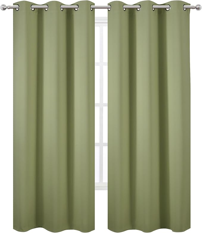 LEMOMO Sage Green Thermal Blackout Curtains/38 x 84 Inch/Set of 2 Panels Room - Image 2