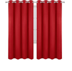 LEMOMO Blackout Curtains 66 x 72 Inch Long Bright Red Curtains Set of 2 Panels - Image 2