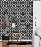 17.7" x 78" Peel and Stick Wallpaper Black Wallpaper - Image 6
