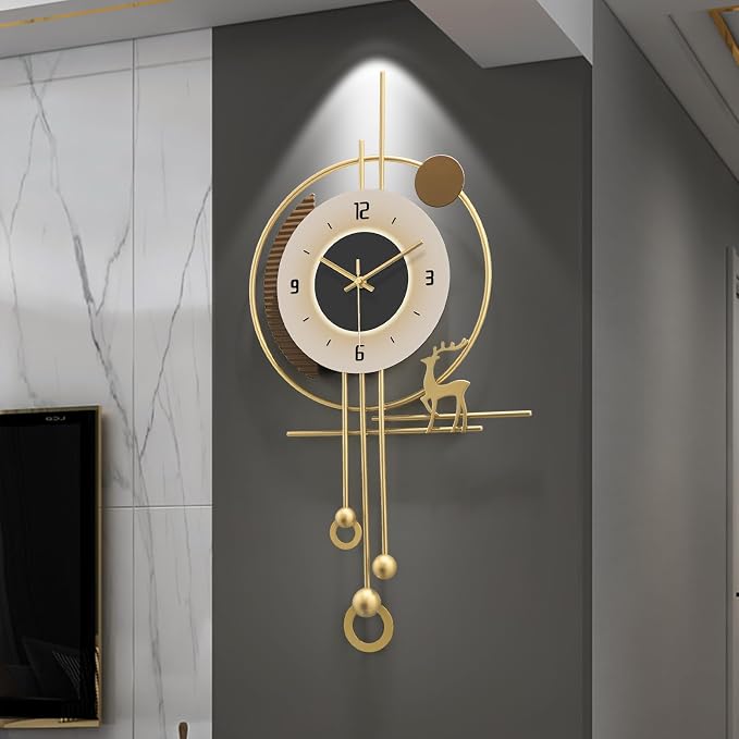 Modern Wall Clock for Living Room, Large Gold Decorative Wall Clock - Image 8