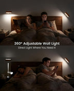 Wood LED Wall Sconce Magnetic 360°Rotate Mounted Mini Lamp Brightness - Image 6