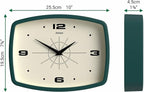 JONES CLOCKS® Movie wall Clock | Retro Rectangular Clock | 10 inch | Dark Green - Image 4