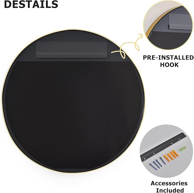 24 Inch Round Bathroom Mirror - Image 7