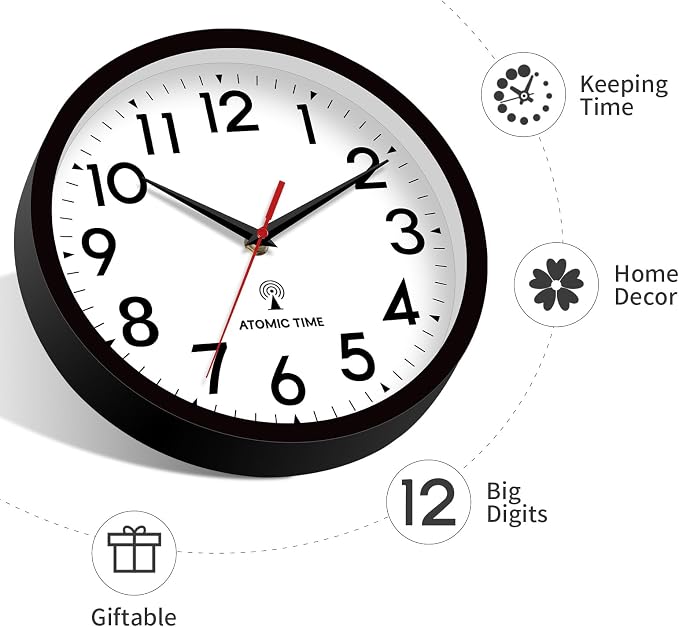 DAXSMY Atomic Wall Clock Analog 14 Inch Battery Operated Modern Decorative - Image 5