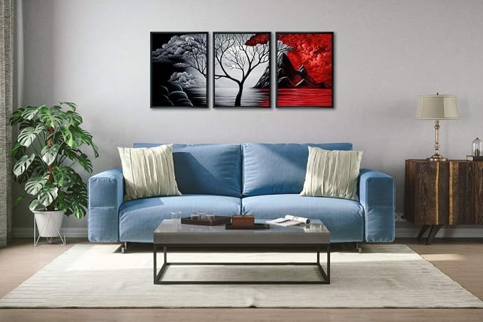 Wieco Art Framed Wall Art the Cloud Tree Wall Art HD print of Oil Paintings - Image 2