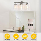 Unicozin 3 Light Vanity Lights, Brushed Nickel Wall Sconce Light - Image 8