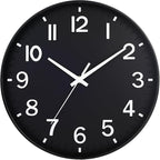HZDHCLH Black Wall Clocks Battery Operated 12 inch Silent Non Ticking Modern by HZDHCLH