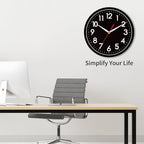 AKCISOT Wall ClockModern Black Silent Non Ticking Wall Clocks Battery Operated - Image 9