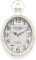 Menterry Small Retro Oval Wall Clock, Antique Old Design, Battery Operated by Menterry