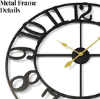 40 Inch Large Wall Clock, Silent Non-Ticking Battery Operated Black Metal Wall - Image 5