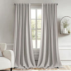 MIULEE Stone Back Tab Blackout Curtains 108 Inch Long 2 Panels Set by MIULEE