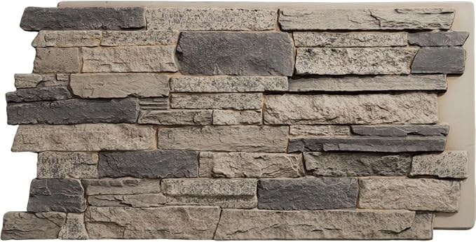 EverStone Acadia Ledge Faux Stone Panel, Urban Color by EkenaMillwork
