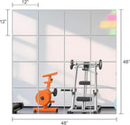 Ruomeng Home Gym Mirrors 12" x 12" x 16Pcs Wall Mounted Mirror Glass Frameless - Image 3