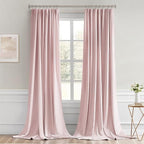 MIULEE Baby Pink Back Tab Blackout Curtains 108 Inch Long 2 Panels Set - Image 9