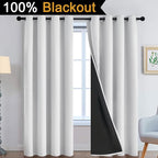 Yakamok 100% Blackout Curtains 90 Inches Long, 2 Thick Layers Heat and Full - Image 2