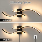 CANEOE Modern Led Wall Light, 39inch Black Indoor Led Wall Sconce Lighting - Image 4