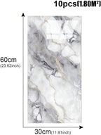 10pcs Marble Peel and Stick Waterproof Wall Panels, Heat-Resistant Backsplash - Image 4