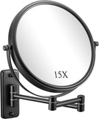 DECLUTTR 1X/15X Wall Mounted Makeup Mirror, 360° Swivel Extendable Bathroom by DECLUTTR