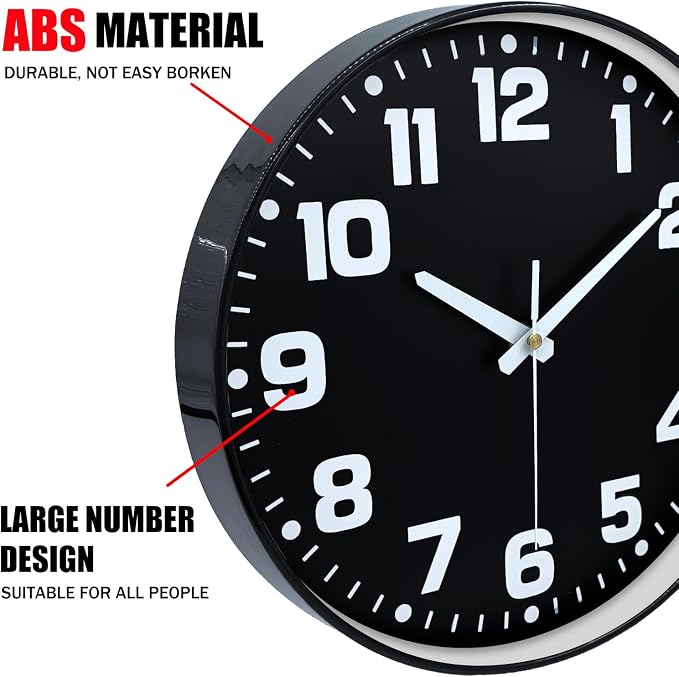 Wall Clock, 8inch Modern Silent Non-Ticking Wall Clocks Battery Operated - Image 7