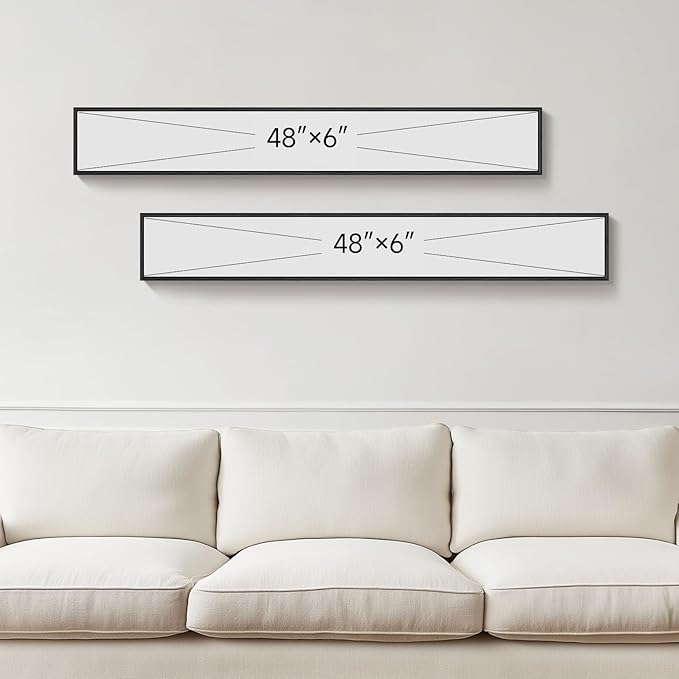 Long Narrow Framed Neutral Abstract Vertical Wall Art Set, 2 Piece Modern - Image 5