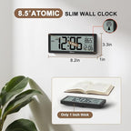 Soobest 8.5" Atomic Digital Wall Clock, Never Needs Setting, Auto Time Sync - Image 2