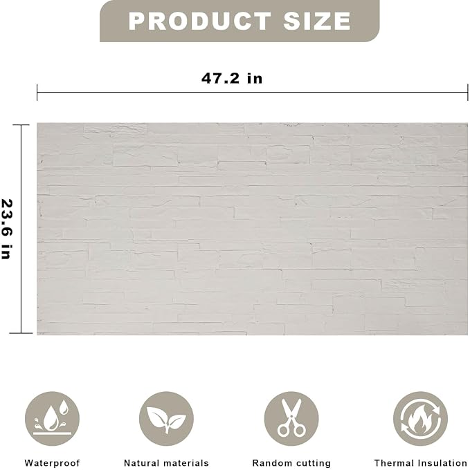 3D Wall Panels - 4PCS 47.2"x23.6" Faux Stone Wall Covering - MCM Modified Clay - Image 2