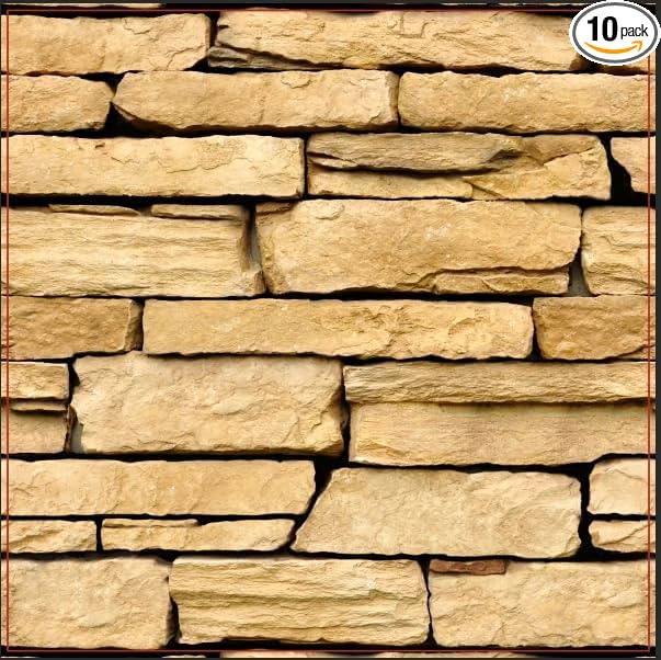 COMSTICKC Peel and Stick Faux Stone Wall Sticker Wall Panels, Not Real Stone by COMSTICKCDECOR