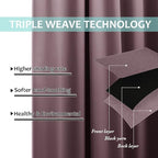 NICETOWN Dry Rose 100% Blackout Lined Curtains, 2 Thick Layers Narrow Wide - Image 6