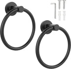SetSail Towel Holder for Bathroom Wall Matte Black Towel Ring Stainless Steel by SetSail