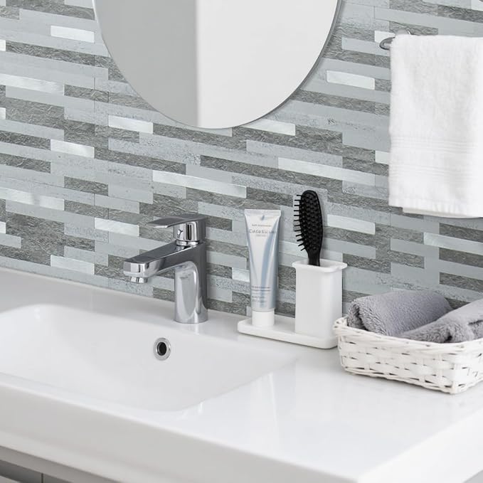 AULIGET 2 Sheets Faux Stone Peel and Stick Backsplash - Image 4