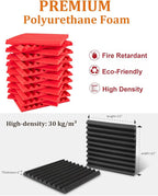 Acoustic Foams Panels 48 Pack 1" x 12"x 12" Sound Proof Foam Panels - Image 2