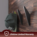 COCOYA 2Pack Metal Wall Hooks, Minimalist Coat Hooks Matte Black Simple Modern - Image 4