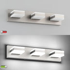 SOLFART Brushed Nickel Vanity Lights Over Mirror, 3 Light LED Bathroom Light - Image 5