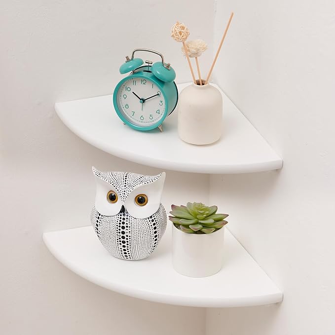 Corner Shelf, Round End Wall Mount Display Shelf by Coamily