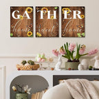 GUBIYU Rustic Farmhouse Dining Room Decor Cute Gather Signs - Image 4
