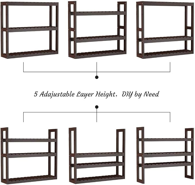 Domax Bamboo Bathroom Shelf 3-Tier Wall Mount Storage Rack Multifunctional - Image 5